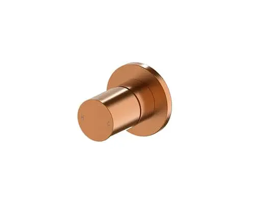 Mizu Drift Dial round shower mixer in brushed bronze