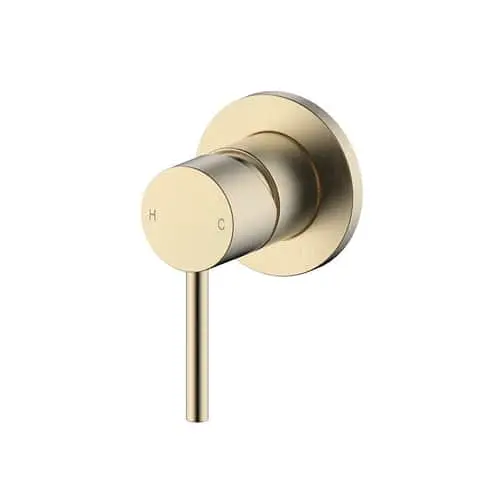 Mizu Drift shower mixer in brushed brass.