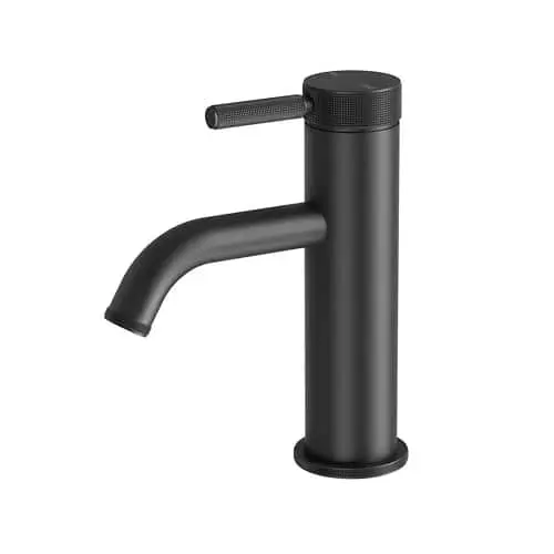 Milli Etch basin mixer tap in matte black.