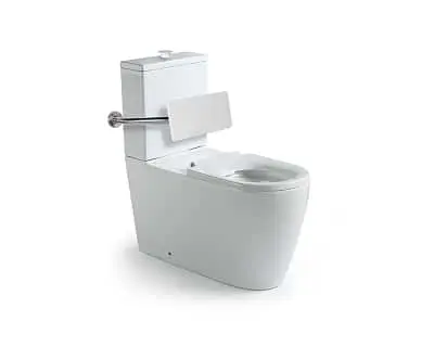 Wolfen accessible toilet suite with backrest.