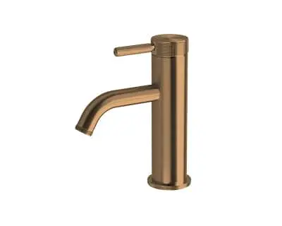 Milli Etch basin mixer in brushed bronze.