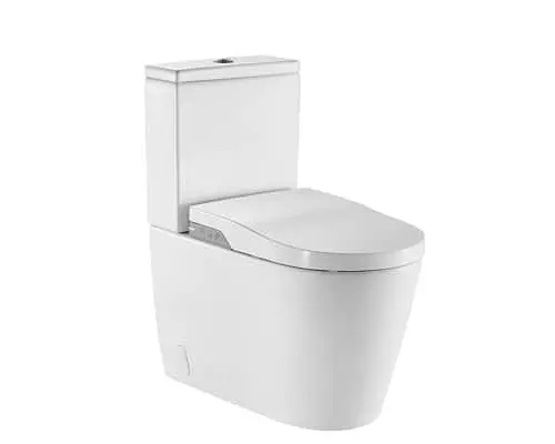 Roca In-Wash Inspira toilet with sleek design, closed lid, and compact tank