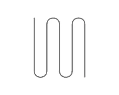 Simple gray line drawing showing a curved pattern resembling a heating element or pipe system.