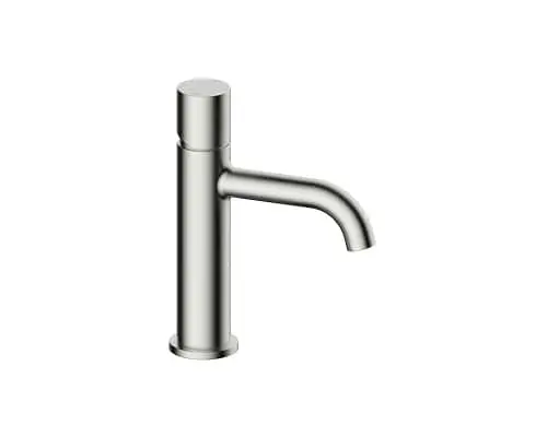 Mizu Drift Dial basin mixer in brushed nickel.