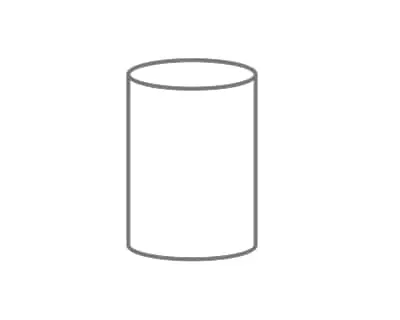 Simple line drawing of a PVC pipe.