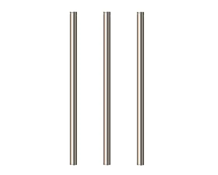 Three, vertical Milli Mood towel rails in brushed nickel