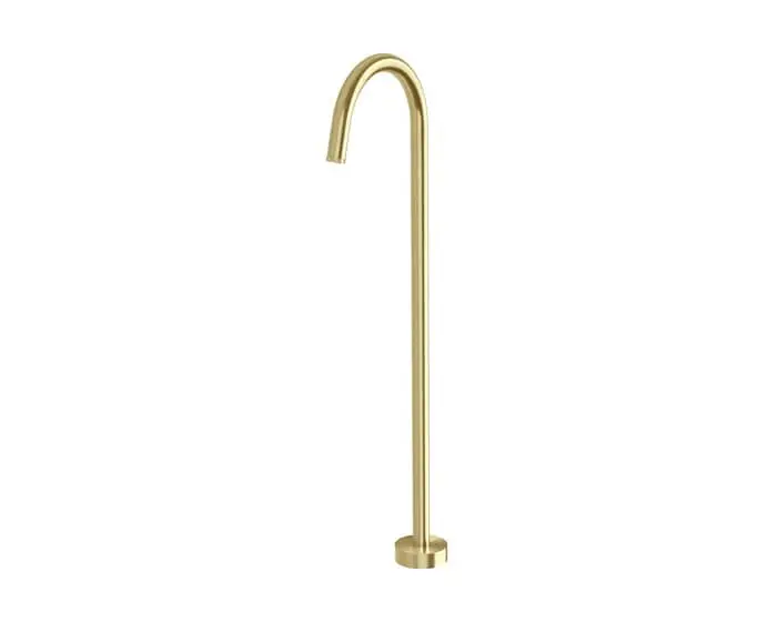 Milli Etch floor mounted bath outlet in brushed gold