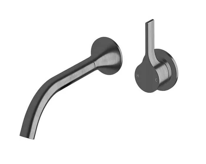 Milli Oria basin outlet and mixer in brushed gunmetal