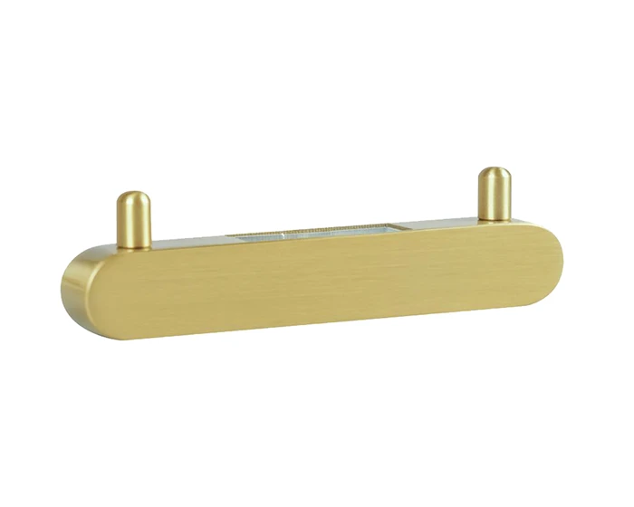 Mizu Soothe double robe hook in brushed brass