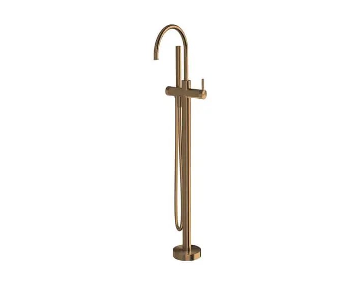 Milli Etch floor mounted bath outlet in brushed bronze