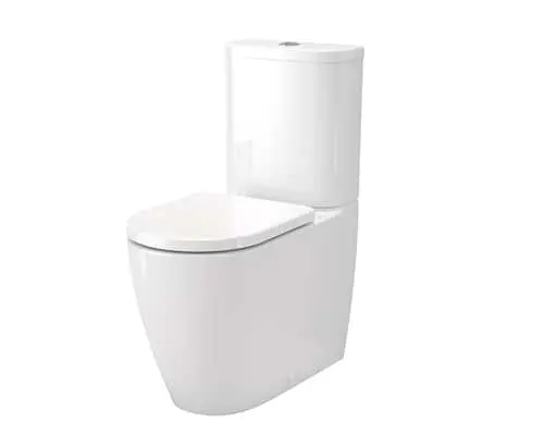 Caroma Forma II cleanflush toilet suite in gloss white.