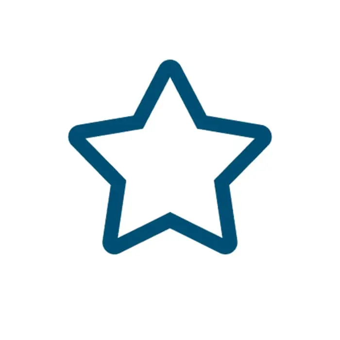 Dark blue outline of a five-pointed star with white interior on a white background.