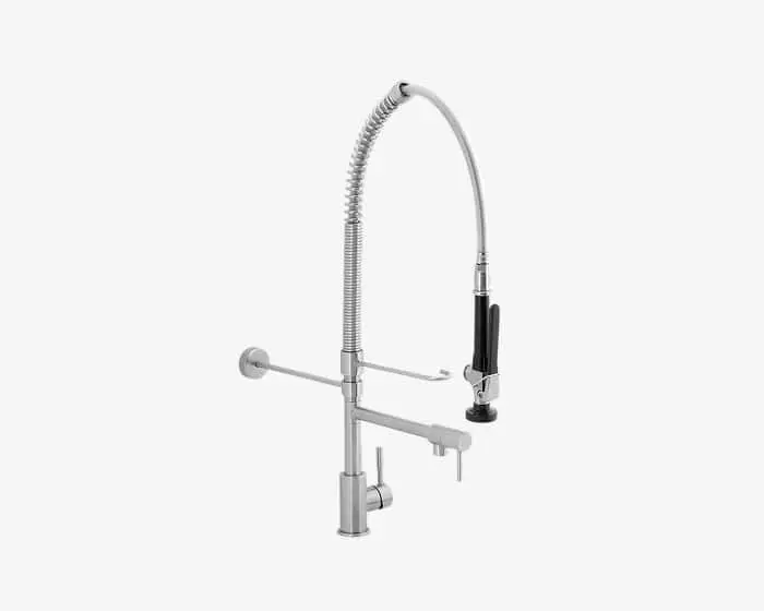 Wolfen gooseneck sink mixer with pot filler.