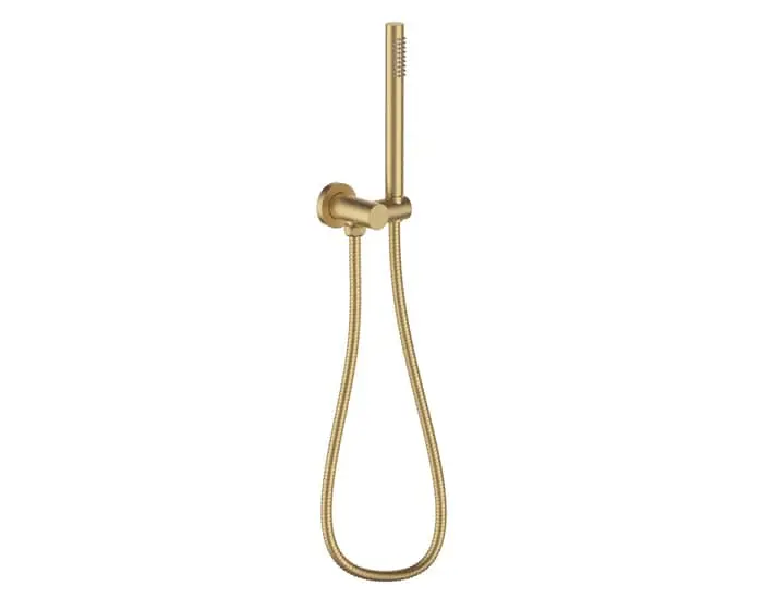 Milli Meld microphone-style handshower in brushed gold