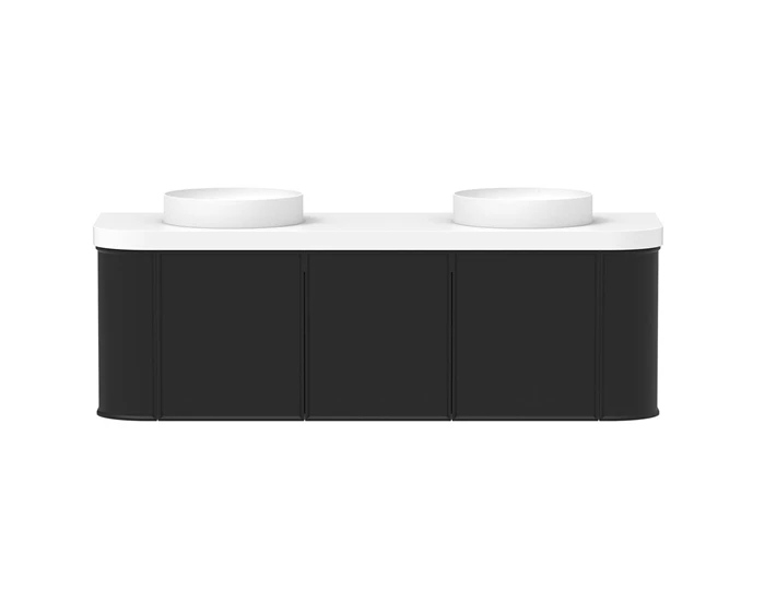Kado Era black vanity with dual basins