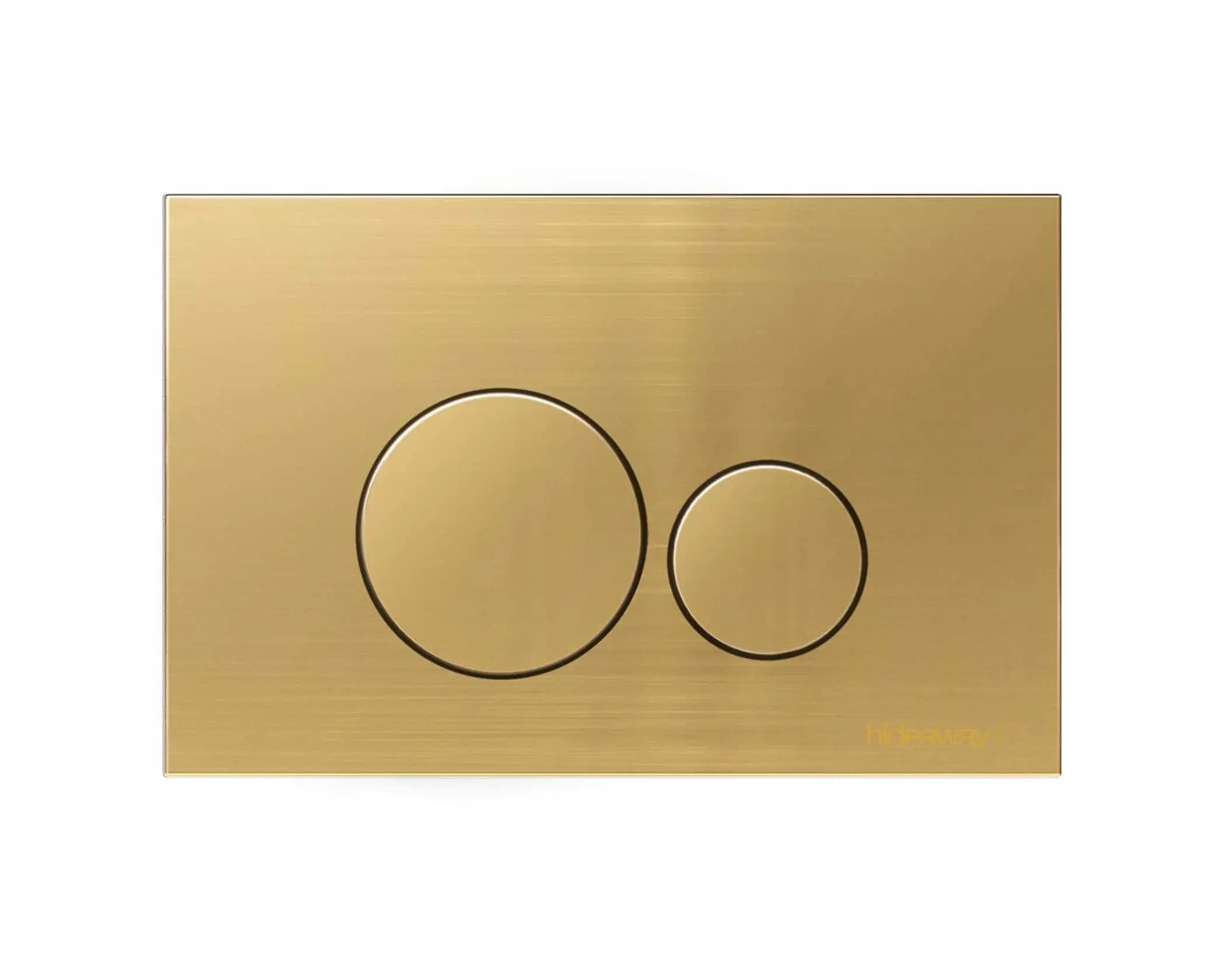 Hideaway+ round button toilet access plate in brushed gold