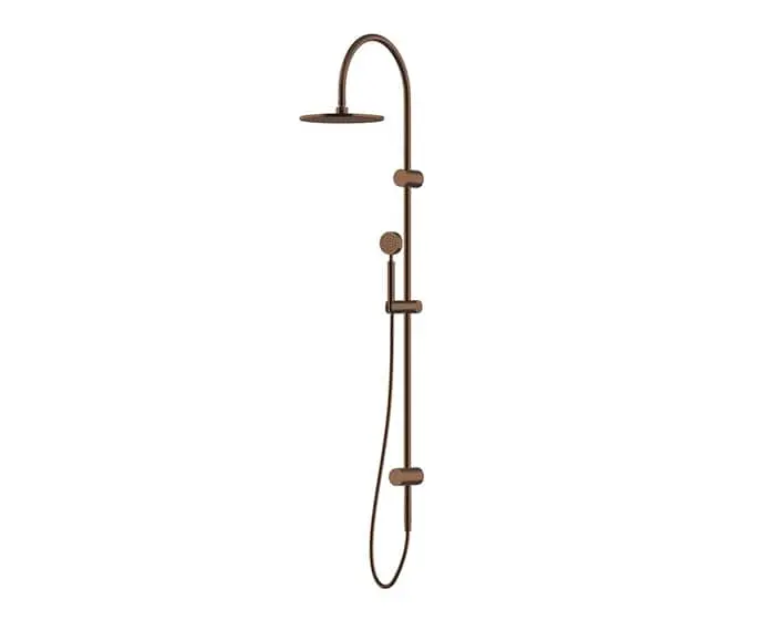 Milli Mood twin rail shower in brushed bronze