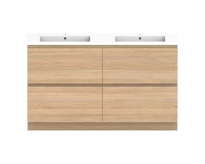 Timber Posh Domaine four drawer, double vanity unit.