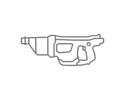 Simple line drawing of a power tool with a pistol-grip handle.