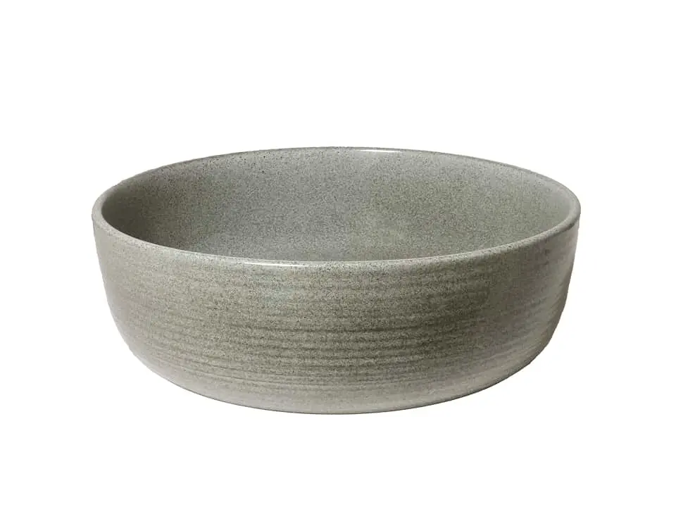 Robert Gordon Potters Collection above counter basin in Rivergum glaze.