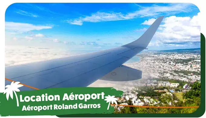 Voyageur arrivant à l’aéroport Roland Garros pour récupérer une voiture Tropicar