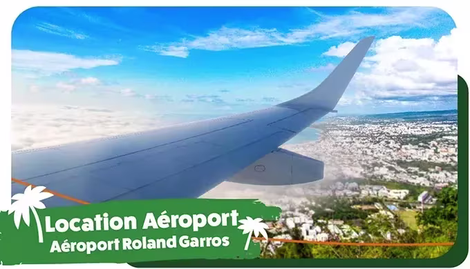 Voyageur arrivant à l’aéroport Roland Garros pour récupérer une voiture Tropicar