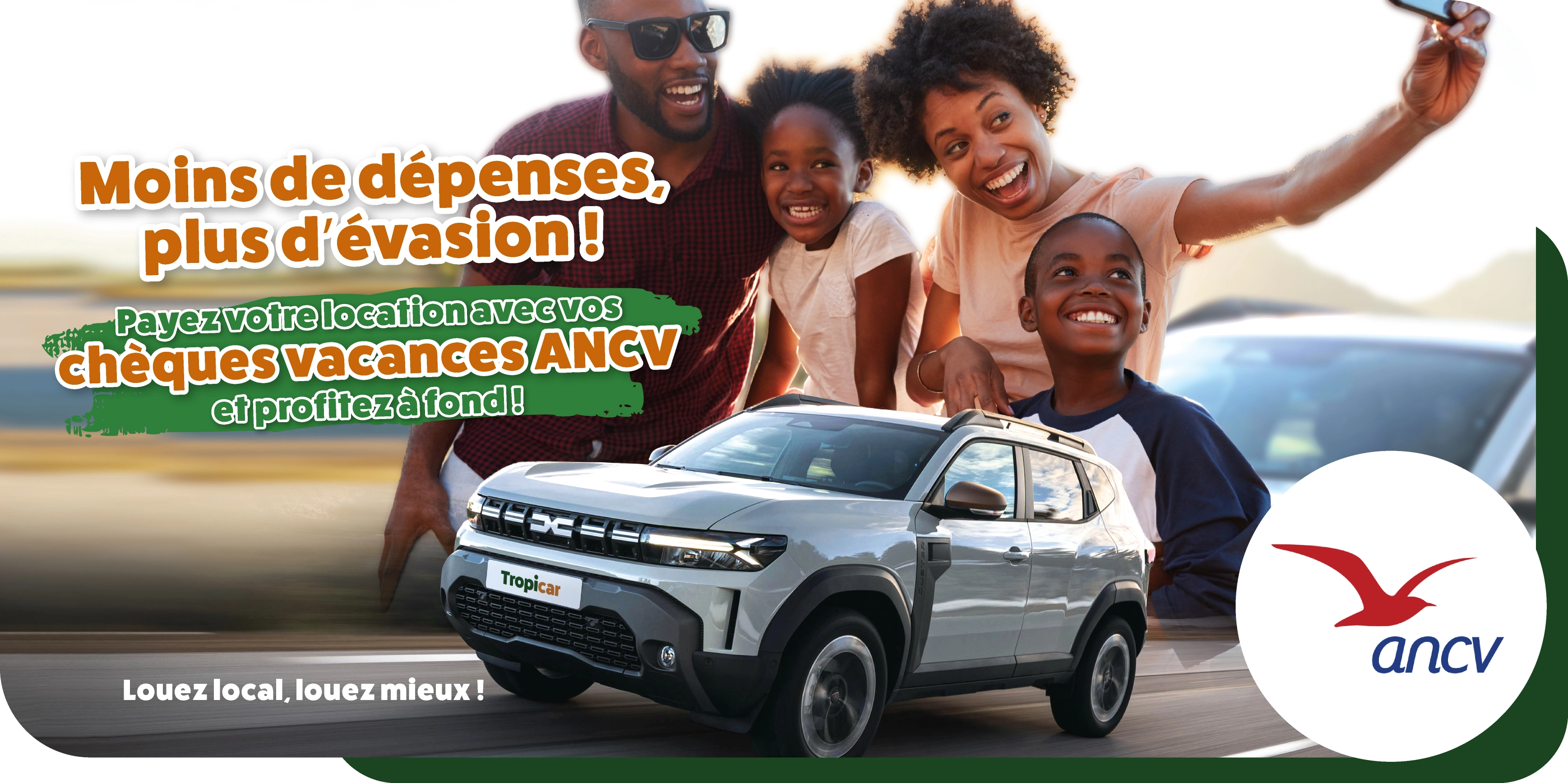Payez votre location de voiture à La Réunion avec vos chèques vacances ANCV chez Tropicar