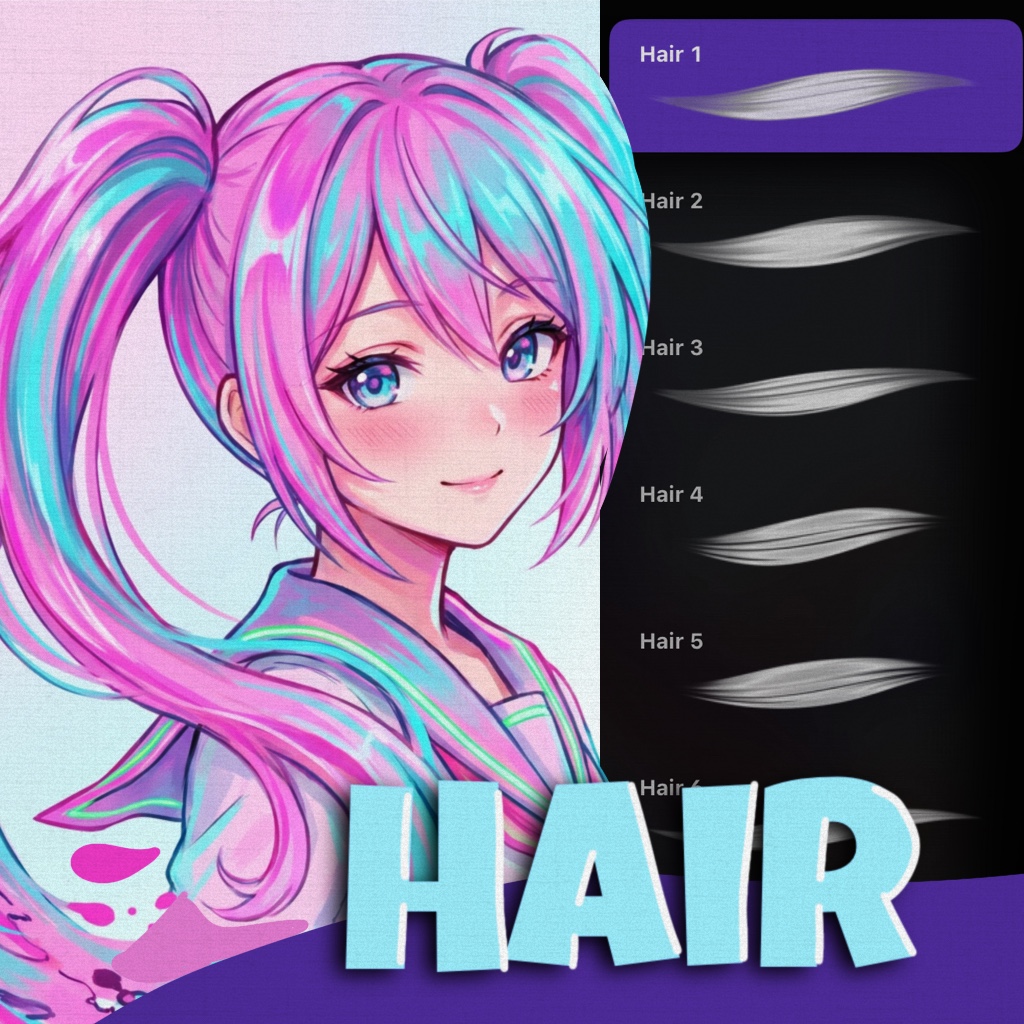 Hair Brushes for Procreate