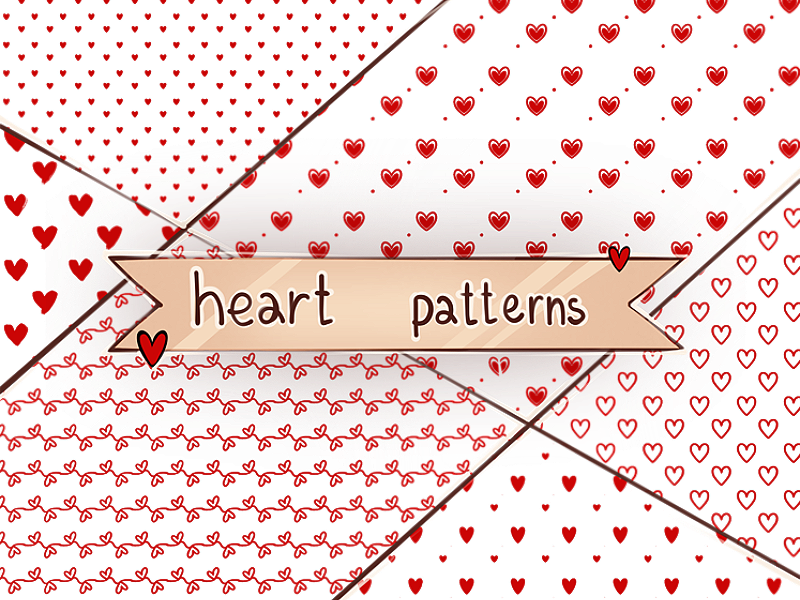 Heart patterns for Procreate