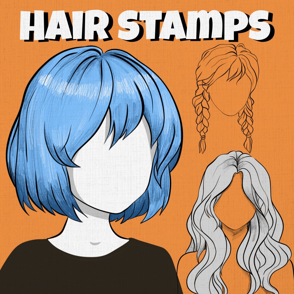 Hair Stamps for Procreate