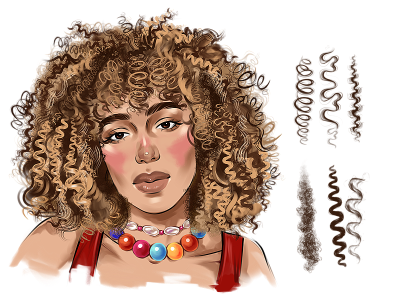 Curly hair for Procreate