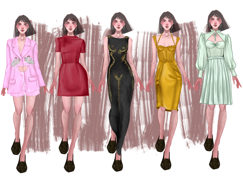 Red Runway Look for Procreate