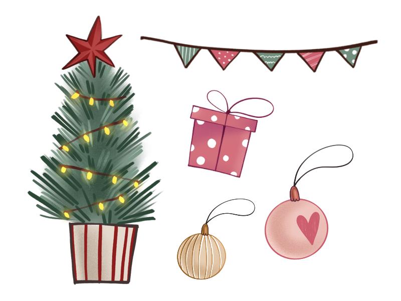 Simple Christmas decor for Procreate