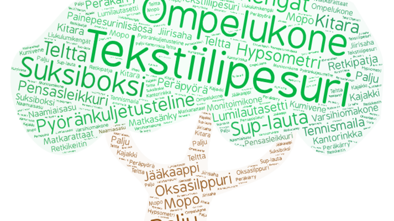 sanapilvi 2024 vuokratuista tavaroista