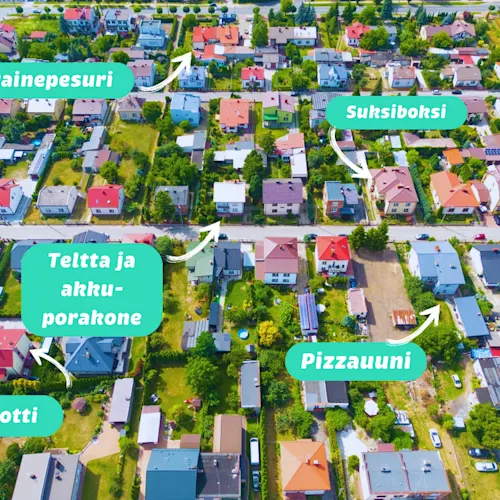 Kaupunginosasta saattaa löytyä jo ihan kaikki, mitä tarvitset. Tavarat vain odottelevat omistajiensa varastoissa eivätkä ole aktiivisesti käytössä. Jakamistalouden sovellukset tarjoavat mahdollisuuden laittaa tavarat käyttöön ja tienata niillä samalla vähän lisätuloja.