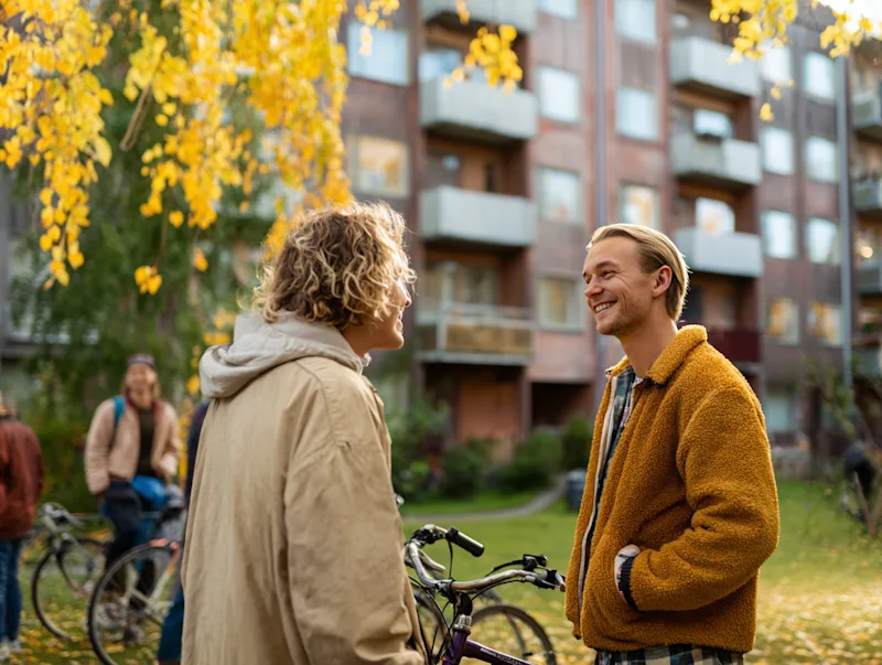 Tavaroiden yhteiskäyttö lisää mukavia kohtaamisia naapureiden välillä ja lisää yhteisöllisyyttä.