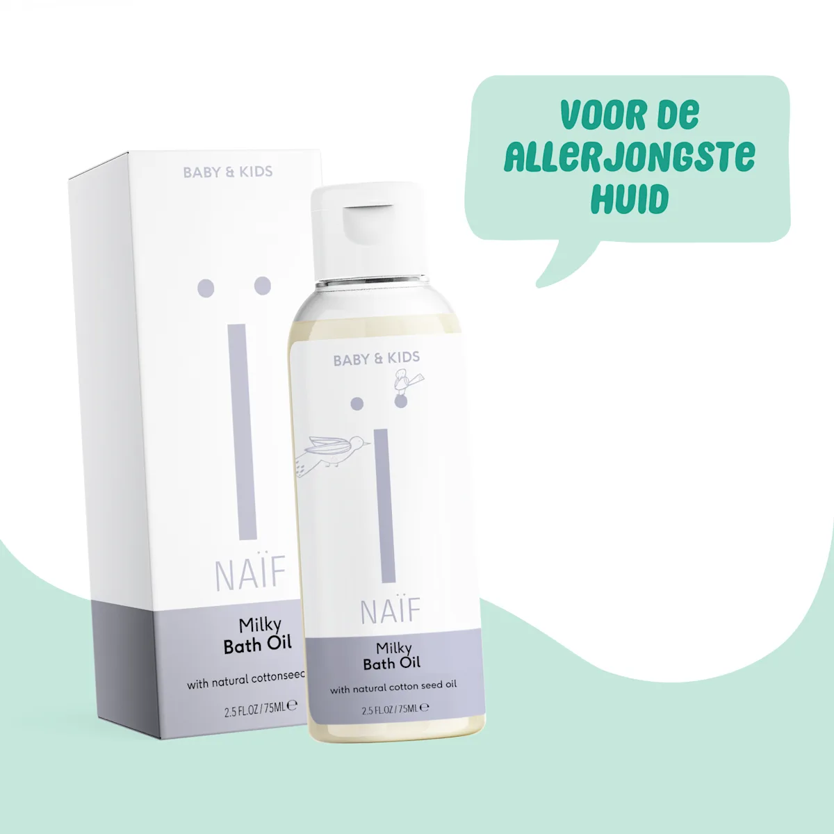 Baby badolie zonder microplastics