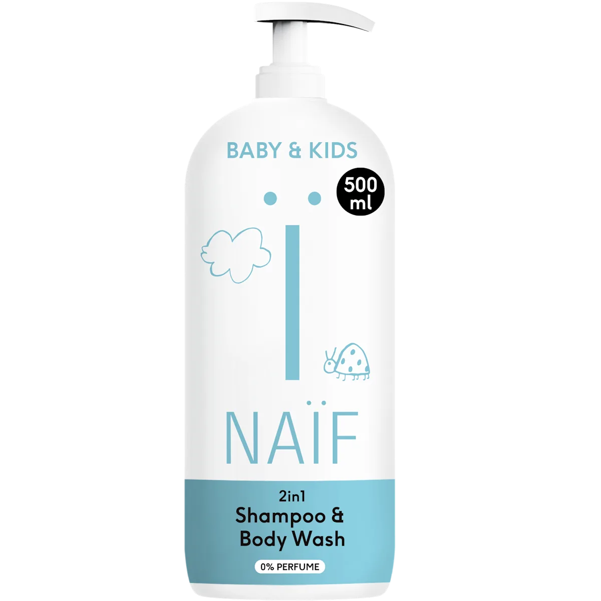 2 in 1 Shampoo & Body Wash 500ml pump front