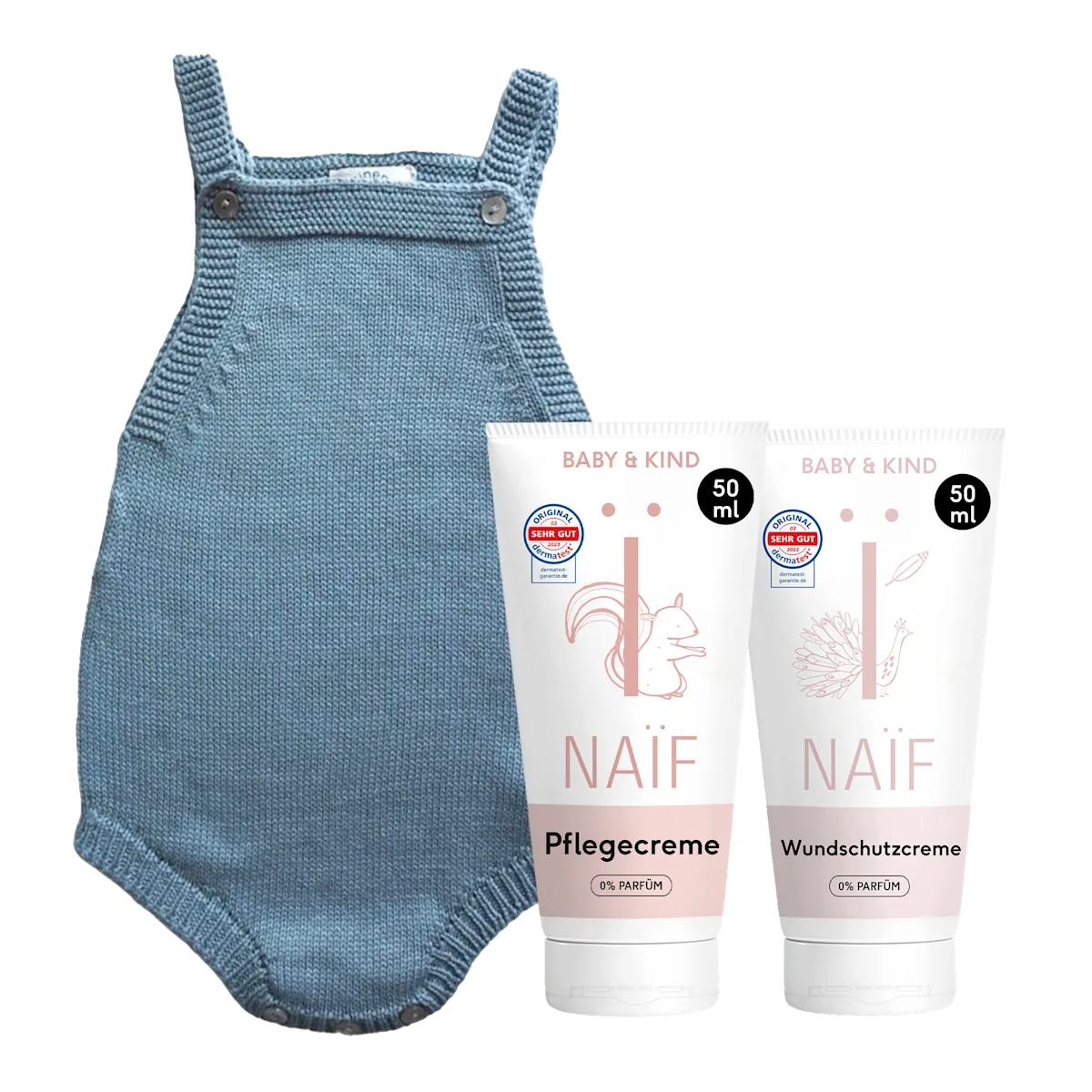 B150 - Baby Care Set mit Mineni Strampler wundschutzcreme 0-