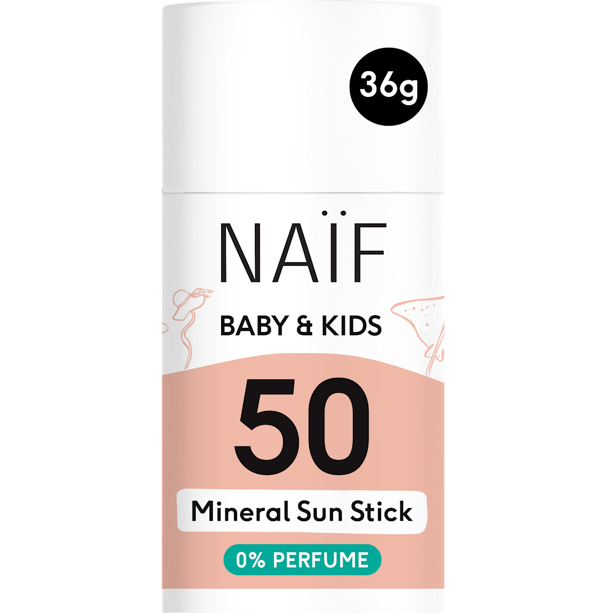 SB017 Zonnebrand Stick 0% parfum SPF50 voor Baby & Kids