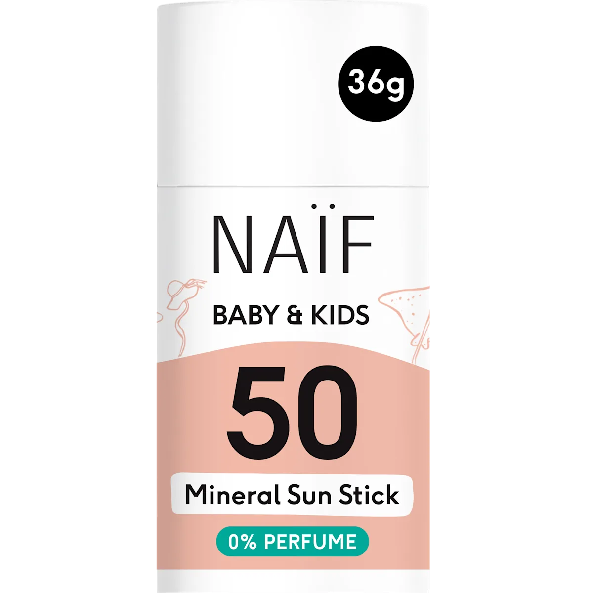 SB017 Zonnebrand Stick 0% parfum SPF50 voor Baby & Kids