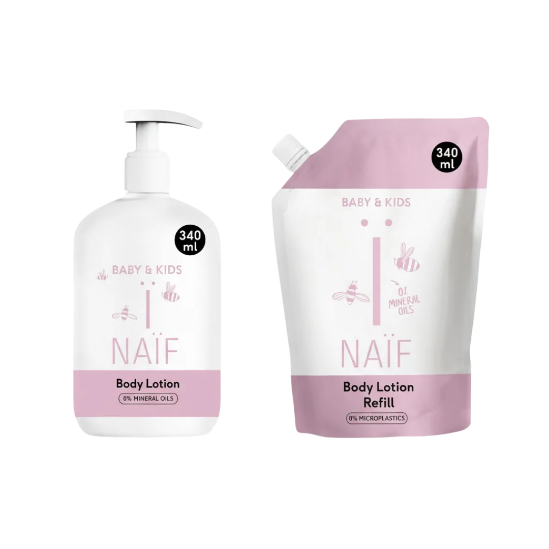 Voordeelset Verzachtende Bodylotion Pompfles & Navulverpakking voor Baby & Kind 340 ml