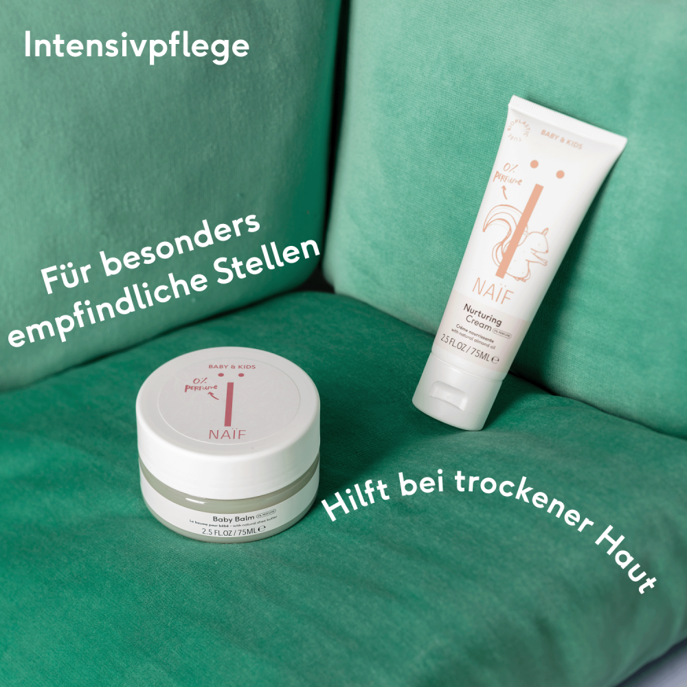 Parfümfrei baby balsam und pflegecreme infographic