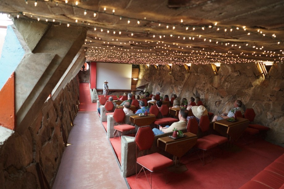 Presentation in a room at taliesin west