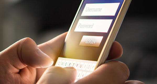 Close up of person texting