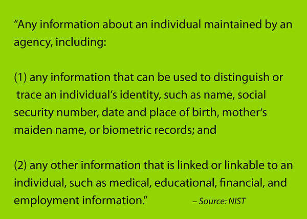 Quote from NIST on PII