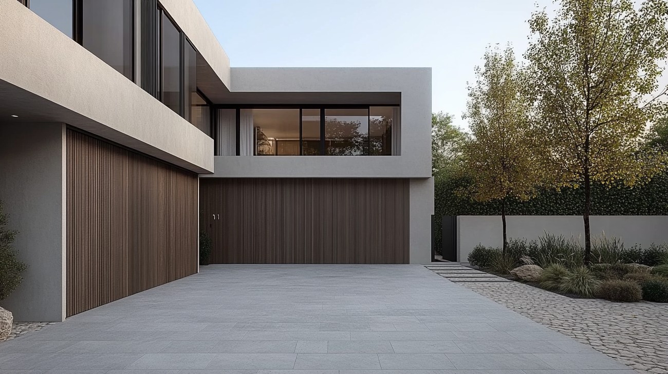 garage doors with windows photo