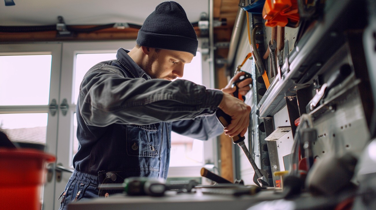 Noisy garage door repair photo