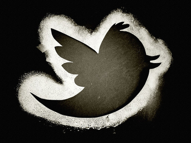 Black and white twitter logo
