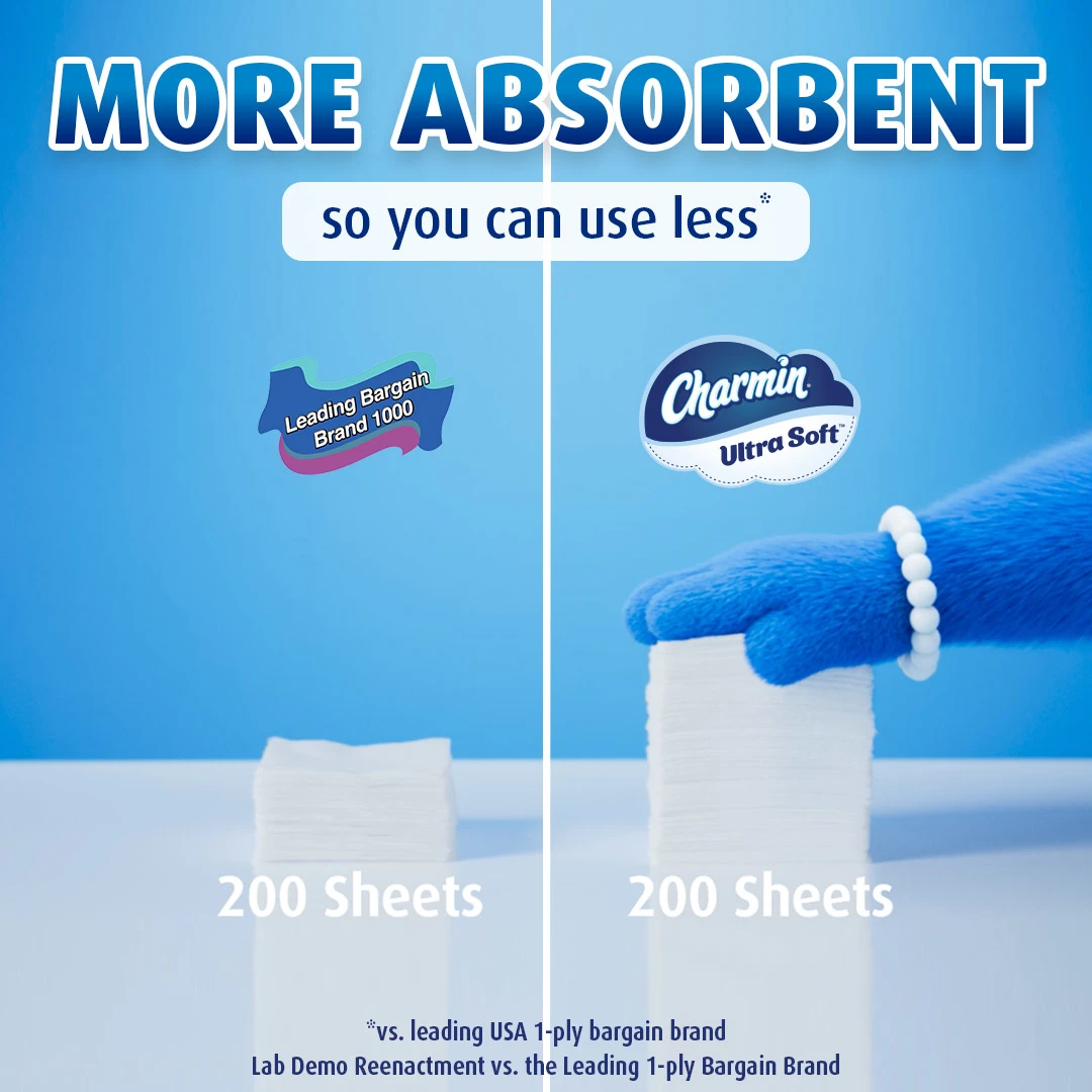 2x more absorbing soft toilet paper